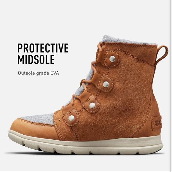 Sorel Explorer Joan Winter Boot in Camel Brown Women’s Size 6 - Picture 2 of 14